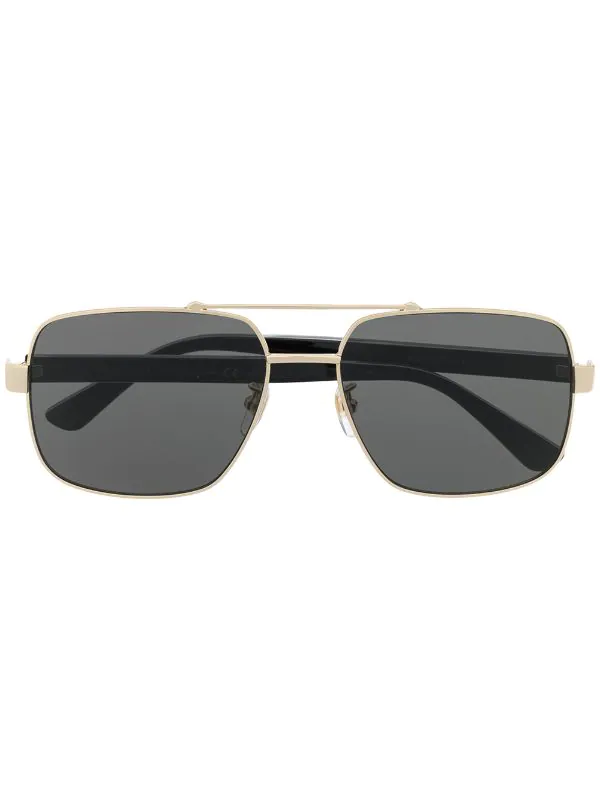 Gucci Eyewear GOLD-CRYSTAL-GREY Lunettes De Soleil Tintées à Monture Aviateur Homme 1 Gucci Eyewear GOLD-CRYSTAL-GREY Lunettes De Soleil Tintées à Monture Aviateur Homme
