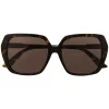 Gucci Eyewear Lunettes De Soleil à Monture Carrée Oversize Havana Brown
