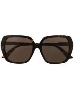 Gucci Eyewear Lunettes De Soleil à Monture Carrée Oversize Havana Brown