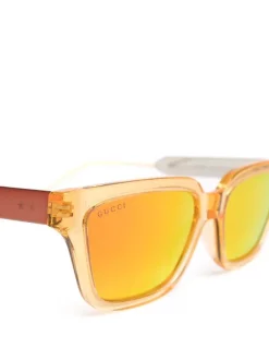 Gucci Eyewear Lunettes De Soleil à Monture Carrée Homme -Gucci Eyewear Soldes 2022 16734980 33000959 600