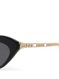 Gucci Eyewear 004 BLACK/ GOLD Lunettes De Soleil à Monture Papillon Femme -Gucci Eyewear Soldes 2022 16734981 32999965 600