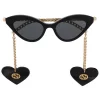 Gucci Eyewear 001 BLACK Lunettes De Soleil à Monture Papillon Femme