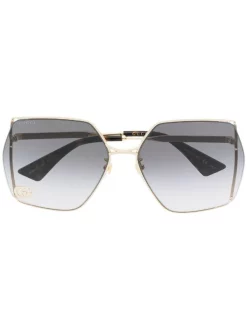 Gucci Eyewear Lunettes De Soleil Double G à Monture Oversize Femme