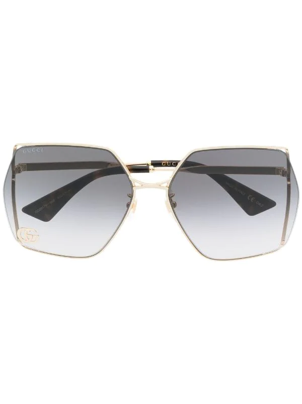 Gucci Eyewear Lunettes De Soleil Double G à Monture Oversize Femme 1 Gucci Eyewear Lunettes De Soleil Double G à Monture Oversize Femme