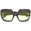 Gucci Eyewear 003 BLACK Lunettes De Soleil à Monture Ronde Oversize Femme