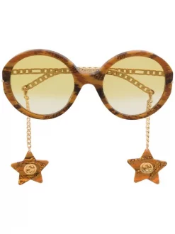 Gucci Eyewear 004 GOLD Lunettes De Soleil à Monture Oversize Femme