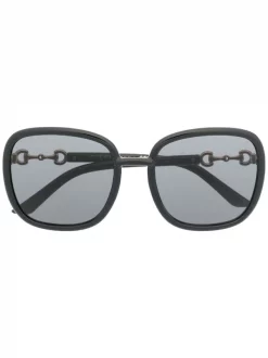 Gucci Eyewear 1 BLACK Lunettes De Soleil à Monture Carrée Femme