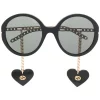 Gucci Eyewear Lunettes De Soleil à Monture Ronde 5 BLACK GOLD