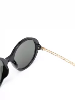 Gucci Eyewear Lunettes De Soleil à Monture Ronde 5 BLACK GOLD -Gucci Eyewear Soldes 2022 16735224 32951309 600