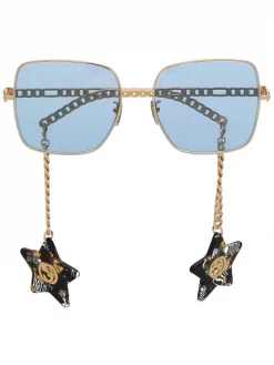 Gucci Eyewear 4 GOLD Lunettes De Soleil à Monture Carrée Femme