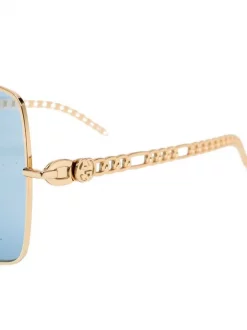 Gucci Eyewear 4 GOLD Lunettes De Soleil à Monture Carrée Femme -Gucci Eyewear Soldes 2022 16736052 32955508 600