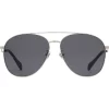 Gucci Eyewear Lunettes De Soleil à Logo Gravé 8112 -SILVER GREY