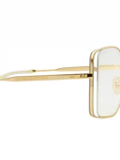 Gucci Eyewear 8074 GOLD Lunettes De Soleil à Monture Carrée Femme -Gucci Eyewear Soldes 2022 16760138 33073663 600