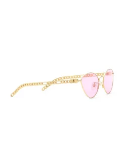 Gucci Eyewear Lunettes De Soleil à Monture Papillon 8059 Gold -Gucci Eyewear Soldes 2022 16772283 33256793 600