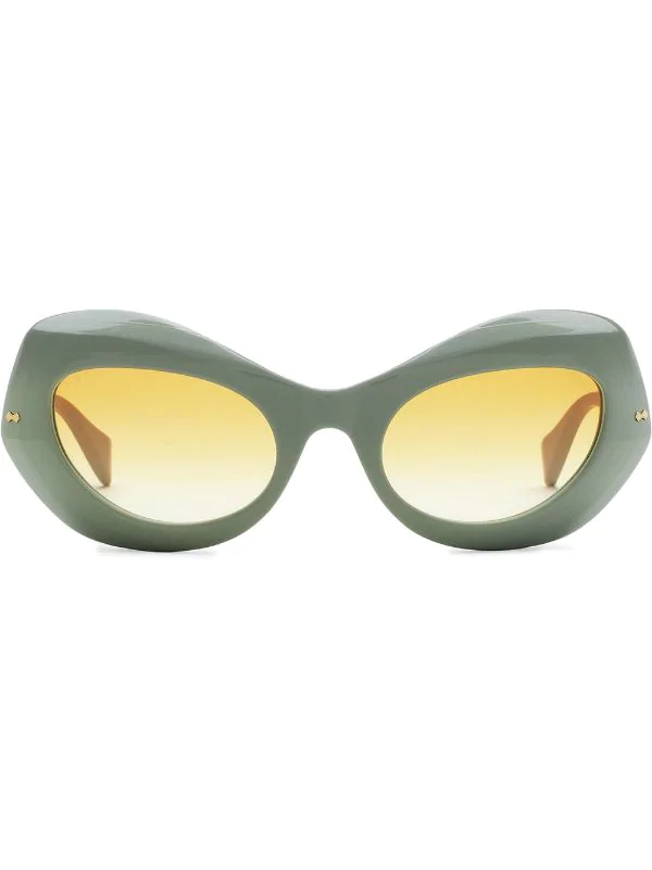 Gucci Eyewear Lunettes De Soleil à Monture Ovale 3972 Green 1 Gucci Eyewear Lunettes De Soleil à Monture Ovale 3972 Green