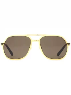 Gucci Eyewear 8023 Oro Lunettes De Soleil à Monture Aviateur Homme