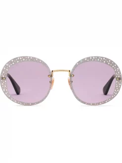 Gucci Eyewear Lunettes De Soleil à Monture Ronde Femme