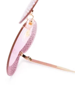 ( Nouvelle Collection ) Gucci Eyewear Lunettes De Soleil à Ornements En Cristal 001 GOLD GOLD PINK -Gucci Eyewear Soldes 2022 16843739 35973848 600