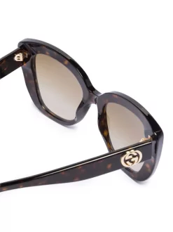 Gucci Eyewear HAVANA-HAVANA-BROWN Lunettes De Soleil à Effet écaille De Tortue Femme -Gucci Eyewear Soldes 2022 16843742 36073550 600