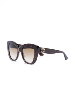 Gucci Eyewear HAVANA-HAVANA-BROWN Lunettes De Soleil à Effet écaille De Tortue Femme -Gucci Eyewear Soldes 2022 16843742 36073553 600
