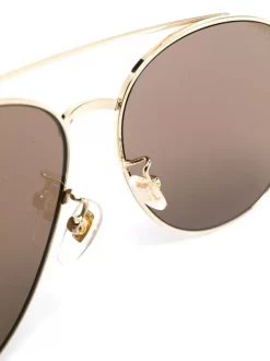 Gucci Eyewear Lunettes De Soleil Teintées à Monture Aviateur 002 GOLD -Gucci Eyewear Soldes 2022 16843805 33487443 600