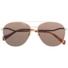 Gucci Eyewear Lunettes De Soleil Teintées à Monture Aviateur 002 GOLD