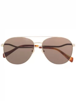 Gucci Eyewear Lunettes De Soleil Teintées à Monture Aviateur 002 GOLD
