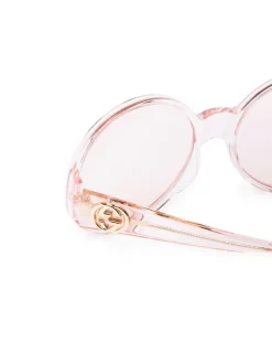 Gucci Eyewear PINK-PINK-PINK Lunettes De Soleil GG à Monture Ronde Femme -Gucci Eyewear Soldes 2022 16844700 35956876 600