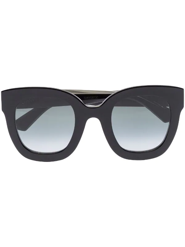 Gucci Eyewear Black-black-grey Lunettes De Soleil à Monture Carrée Femme 1 Gucci Eyewear Black-black-grey Lunettes De Soleil à Monture Carrée Femme
