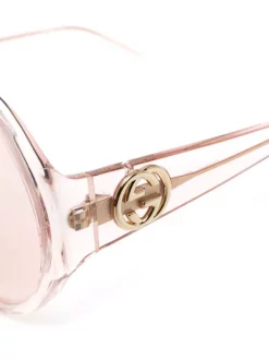 Gucci Eyewear 003 PINK Lunettes De Soleil à Monture Ronde Femme -Gucci Eyewear Soldes 2022 16844897 33482575 600
