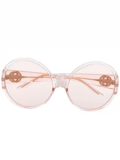 Gucci Eyewear 003 PINK Lunettes De Soleil à Monture Ronde Femme