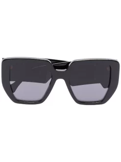 Gucci Eyewear Lunettes De Soleil GG à Monture Oversize Black-black-grey