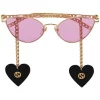 Gucci Eyewear Lunettes De Soleil GG à Monture Papillon GOLD-GOLD-PINK
