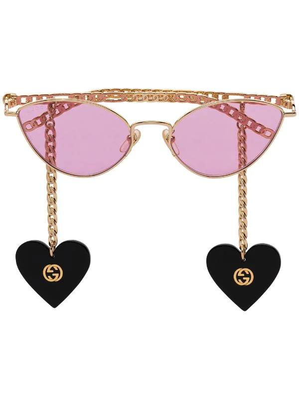 Gucci Eyewear Lunettes De Soleil GG à Monture Papillon GOLD-GOLD-PINK 1 Gucci Eyewear Lunettes De Soleil GG à Monture Papillon GOLD-GOLD-PINK