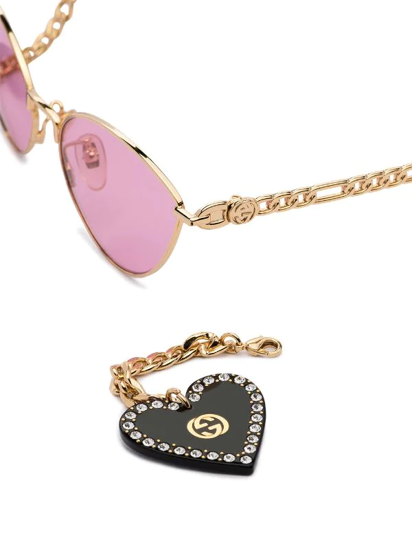 Gucci Eyewear Lunettes De Soleil GG à Monture Papillon GOLD-GOLD-PINK 4 Gucci Eyewear Lunettes De Soleil GG à Monture Papillon GOLD-GOLD-PINK – Image 4