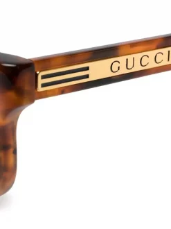 Gucci Eyewear 003 Lunettes De Soleil à Effet écaille De Tortue Homme -Gucci Eyewear Soldes 2022 16845243 33491046 600