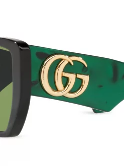 Gucci Eyewear 1100J1 BLACK Lunettes De Soleil GG à Monture Oversize Femme -Gucci Eyewear Soldes 2022 16866314 33820285 600