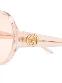 Gucci Eyewear 3500U1 PINK Lunettes De Soleil GG à Monture Ronde Femme -Gucci Eyewear Soldes 2022 16868246 33820311 600