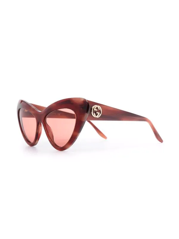 Gucci Eyewear 2376 HAVANA/ HAVANA/ ORANGE Lunettes De Soleil GG à Monture Papillon Femme 2 Gucci Eyewear 2376 HAVANA/ HAVANA/ ORANGE Lunettes De Soleil GG à Monture Papillon Femme – Image 2