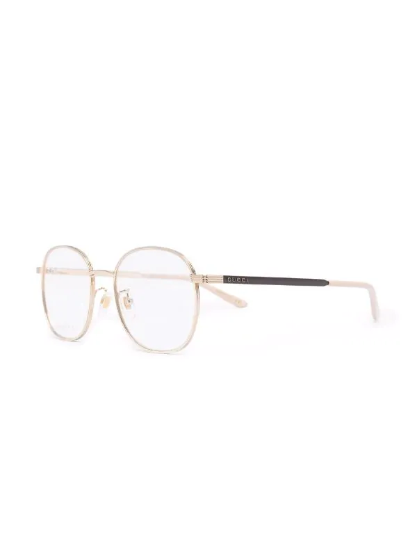 Gucci Eyewear 006 GOLD Lunettes De Vue à Monture Ronde Femme 2 Gucci Eyewear 006 GOLD Lunettes De Vue à Monture Ronde Femme – Image 2