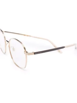 Gucci Eyewear 006 GOLD Lunettes De Vue à Monture Ronde Femme 5 Gucci Eyewear 006 GOLD Lunettes De Vue à Monture Ronde Femme -Gucci Eyewear Soldes 2022 16889970 33866205 600
