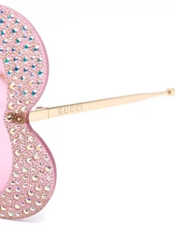 Gucci Eyewear Lunettes De Soleil à Ornements En Cristal PINK -Gucci Eyewear Soldes 2022 16905882 34249624 600
