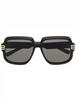 Gucci Eyewear Lunettes De Soleil à Monture Oversize 001 BLACK