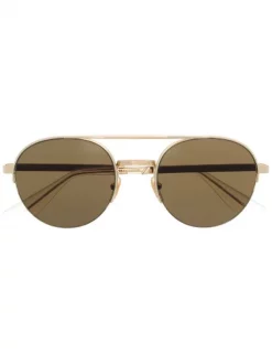 Gucci Eyewear BROWN Lunettes De Soleil Bicolores à Monture Aviateur Homme