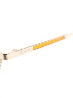 Gucci Eyewear BROWN Lunettes De Soleil Bicolores à Monture Aviateur Homme -Gucci Eyewear Soldes 2022 16906958 34251257 600