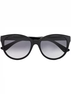 Gucci Eyewear Lunettes De Soleil Double G à Monture Ronde Femme