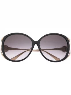 Gucci Eyewear Lunettes De Soleil GG Web à Monture Ronde 1