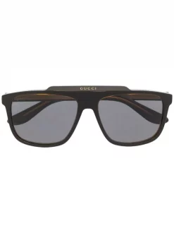 Gucci Eyewear 1012 BLACK Lunettes De Soleil à Monture Carrée Femme