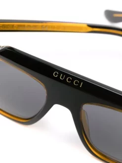 Gucci Eyewear 1012 BLACK Lunettes De Soleil à Monture Carrée Femme -Gucci Eyewear Soldes 2022 17241843 35071348 600
