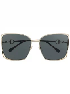 Gucci Eyewear Lunettes De Soleil Horsebit à Monture Oversize Femme